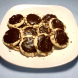 Peacon Almond Buttons with Chocolate.